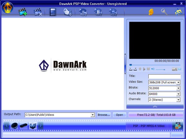 DawnArk  PSP  Video  Converter(PSP视频格式转换器)